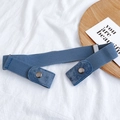 Blauer elastischer unsichtbarer Gürtel mit Metalldruckknöpfen und Denim-Struktur - 9# Denim-stil Hellblau