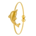 Adjustable gold dolphin open ring with polished finish for summer beach toe jewelry - Dolphin Style (N-1018)