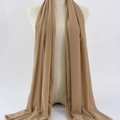 Camel brown chiffon hijab scarf featuring lightweight fabric and elegant draping style - 24