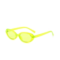 Retro neongrüne ovale Sonnenbrille mit transparenten Rahmen im Vintage Y2K-Stil - Fluoreszierendes Grün