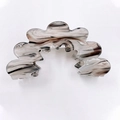 Wavy marble texture acrylic hair claw clip in grey and white finish for women - Ink Painting