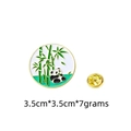 Cute enamel panda and bamboo brooch with gold finish, 3.5cm animal badge for backpacks - Bamboo Nature Harmony Panda