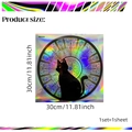 Adesivo da parete gatto nero olografico con effetto laser sfumato da 30 cm - LS13506-KN (30x30cm)
