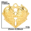Pendentif coeur en or 18k poli avec motif floral évidé et dimensions de taille - Pendentif Seul (Sans Chaîne) (Or)