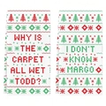 Christmas themed dish towel with red and green pixel art tree and holiday movie quotes - Christmas Vacation Movie Quote Style (MJBT66-45) / 2 Pieces/Pack (40*60cm) / Pixel Art White
