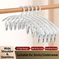 Set of 5 white multi-clip hangers with 6 non-slip clips for windproof drying - Off White