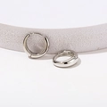 Minimalist S925 sterling silver drop-shaped hoop earrings with polished silver finish - E308-Glossy Smooth / Silver