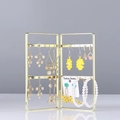 Goldener klappbarer Ohrringständer aus Eisen mit Lochdesign für Schmuckaufbewahrung - Klein / Gold