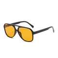 Classic double-bridge aviator sunglasses featuring a black frame and orange lenses - Black Frame Orange Lens Polarized