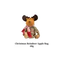 Weihnachts-Geschenkbeutel Rentier mit Merry Christmas Stickerei und Sackleinen 25x21cm - Weihnachts-Elch Tasche