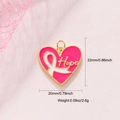 Pendentif cœur en cuivre rose avec gravure Hope et ruban pour la création de bijoux - Style Coeur Hope Émail Rose (A0390爱心)