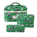 3-piece green quilted floral storage bag set with cute cartoon puppy pattern print - Green Dog