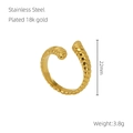Detail view of 18k gold plated stainless steel caterpillar ring with spiral texture - One Size (Adjustable Open) / Gold