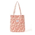 Rosa Kord-Shopper Tasche mit Blumenmuster, lässige Damen Schultertasche und praktische Tasche. - Groß (32*11*40 cm) / Rosa Blumig