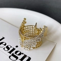 Pince à cheveux dorée ornée de strass brillants pour une coiffure en queue de cheval - Strass Aile / Or