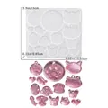 Moule en silicone pour étiquettes d'animaux avec 15 formes pour résine époxy DIY - Moule en silicone D6100-2 pour étiquette d'animal