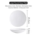 25.5cm large white embossed ceramic deep plate featuring detailed vintage relief patterns - 10.25 Inch Round Embossed Deep Plate