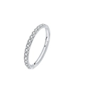 Close-up of silver G23 titanium septum ring with side-set CZ stones on a white background - Side-Facing Stones / 1.2*8mm