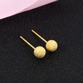 Glossy golden frosted spherical stud earrings in 925 sterling silver for women - 925 Silver / Frosted 2.5MM Ball (18K Gold)