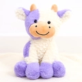 22cm Sitting Cow Purple White