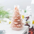 Mini pink resin Christmas tree desktop ornament filled with crystal stones for home decor - 21 Sunstone