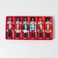 Set of 6 classic European wooden nutcracker soldier figurines in a red gift box - 6PCS Nutcracker Set (12.5CM)
