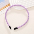 Serre-tête violet pailleté minimaliste avec tissu scintillant et embouts de protection - Violet brillant