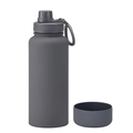 Dark gray matte 1L sports water bottle with handle and detachable anti-slip base - 1 L / Dark Grey - Sport