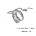 Misura dettagliata dell'anello a serpente argento con diametro 17,4mm e altezza 28,5mm - Color Acciaio
