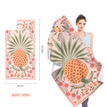 Microfiber beach towel with pink pineapple and floral pattern, size 160x80cm - Pink Pineapple Floral (STJ202320) / 160x80cm