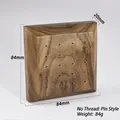 Square walnut wood jewelry display board with 5x5 pins for stud earrings and piercings - Style 14-Pin Type / Small Square Threadless Push-in