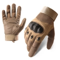 Tactical full finger gloves in coyote brown featuring hard knuckle shells and touch screen - M / 192 / Sand