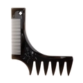 Men's retro dark brown plastic beard styling comb with skull pattern and L-shaped teeth - Skull Beard Styling Comb (NO.14)