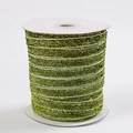 Vibrant lime green metallic glitter ribbon roll for gift wrapping and DIY crafts - Grass Green 24
