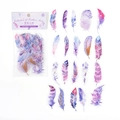 Watercolour purple feather PET stickers pack with 40 pieces for bullet journal decor - Amethyst Feather