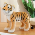 Lifelike standing tiger plush toy with classic orange stripes and soft white faux fur detail - 38cm / Siberian Tiger