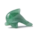 Statuetta a forma di delfino in avventurina verde naturale su fondo bianco - Avventurina Verde / 2 Pollici