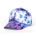 Tie-dye baseball cap with purple and blue tropical print and cotton twill texture - Purple and Blue Intertwined Tie-Dye Style (18#)