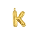 Detail of 14K gold plated bubble letter K pendant with high-gloss polished 3D balloon effect - Letter K (BP45663DW0)