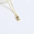Minimalist gold wish tree necklace with cute panda pendant and sparkling crystals - Black Eyed Cat / Gold