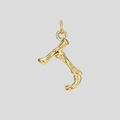 Collier en acier inoxydable 316L doré avec pendentif lettre J unique de style osseux - Or-J
