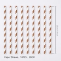 Brown and white spiral striped paper straws for cowboy theme party decorations 10pcs - Brown Striped Straw