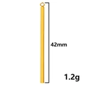 Detail view of a 42mm gold bar pendant showing exact measurements and 1.2g weight - 42mm / Gold