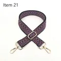 Close-up of red and blue chevron pattern cotton strap with gold metal lobster clasps - Size 21
