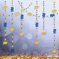 Golden and blue 2026 graduation banner with glitter stars and graduation caps - Blue Gold (2026 Bachelor Cap)