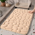 Memory foam pebble bath mat, absorbent anti-slip floor rug for bathroom and bedroom use. - 40*60cm / Beige