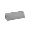 Sleek rectangular grey PU leather makeup brush bag with a gold zipper closure - Gray