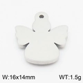 Silberner polierter Engelsanhänger aus Edelstahl für Schmuckherstellung, 16x14mm - Hohle Engelsform (KLJ8286-Z)