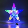 Cime d'arbre en étoile multicolore lumineuse avec texture diamant et boîtier pile - Étoile à Cinq Branches Simple / 20cm (Pile bouton) / Coloré