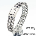 Pulsera de cadena retro plateada de escamas de dragón con cierre grueso hombre - Plata Antigua